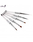 Monja Nail Art akryl UV Gel Extension Builder płyn, proszek Carving Brush francuskie paski linie Liner rysunek długopis do malow