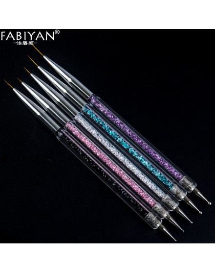 5 rozmiar długopis do kropek ozdabianie paznokci akrylowe Rhinestone Crystal 2 Way żel UV malowanie narzędzie do Manicure rysune