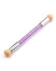 1 sztuk dwugłowy Gradient szczotki akrylowy uchwyt z kryształkami gąbka pędzel do zdobienia paznokci dla Ombre Gradient Nails na