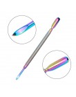21 Style Rainbow ze stalowymi ćwiekami odpychacz do skórek pęseta pilniki do paznokci lakier żelowy uv usuń Manicure pielęgnacja