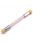 1 sztuk dwugłowy Gradient szczotki akrylowy uchwyt z kryształkami gąbka pędzel do zdobienia paznokci dla Ombre Gradient Nails na
