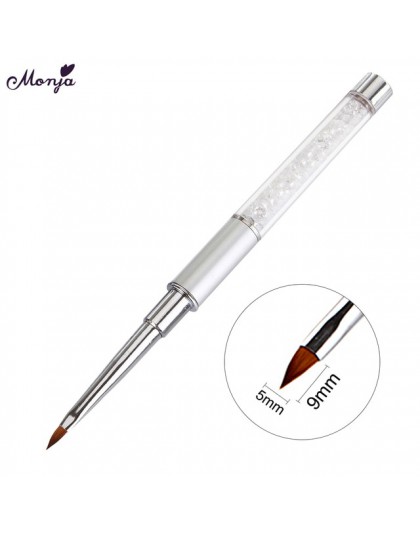 Monja Nail Art akryl UV Gel Extension Builder płyn, proszek Carving Brush francuskie paski linie Liner rysunek długopis do malow
