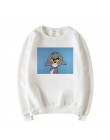 Kot zima nowe napisy mysz bluza z nadrukiem kobieta Harajuku z długim rękawem luźna kreskówka parodia zabawna bluza w stylu casu