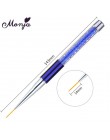 Monja Nail Art akryl UV Gel Extension Builder płyn, proszek Carving Brush francuskie paski linie Liner rysunek długopis do malow