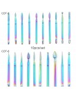 10pc wiertła do paznokci diamentowe zadziory węglika frez Rainbow powłoka elektryczna maszyna do manicure zestaw wierteł z przyp