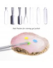 7 rodzajów ze stali odpychacz do skórek Nail Art mieszanie polski Powder Blend szpatułki Tone pręty Manicure Remover narzędzia d