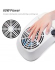 60/40W silny zasysający pochłaniacz pyłu do paznokci odkurzacz z duża moc wentylatora 2 worki do odkurzacza Nail Art sprzęt Salo