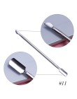 7 rodzajów ze stali odpychacz do skórek Nail Art mieszanie polski Powder Blend szpatułki Tone pręty Manicure Remover narzędzia d