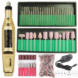 1 zestaw profesjonalny elektryczny pilnik do paznokci maszynka do tatuażu typu Pen do Manicure Pedicure porady polski szlifowani
