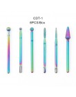 10pc wiertła do paznokci diamentowe zadziory węglika frez Rainbow powłoka elektryczna maszyna do manicure zestaw wierteł z przyp
