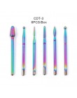 10pc wiertła do paznokci diamentowe zadziory węglika frez Rainbow powłoka elektryczna maszyna do manicure zestaw wierteł z przyp