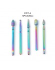 10pc wiertła do paznokci diamentowe zadziory węglika frez Rainbow powłoka elektryczna maszyna do manicure zestaw wierteł z przyp