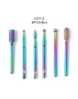 10pc wiertła do paznokci diamentowe zadziory węglika frez Rainbow powłoka elektryczna maszyna do manicure zestaw wierteł z przyp
