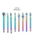 10pc wiertła do paznokci diamentowe zadziory węglika frez Rainbow powłoka elektryczna maszyna do manicure zestaw wierteł z przyp