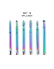 10pc wiertła do paznokci diamentowe zadziory węglika frez Rainbow powłoka elektryczna maszyna do manicure zestaw wierteł z przyp