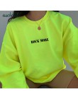 SUCHCUTE bluzy damskie Neon zielony dorywczo schudnąć bluza z kapturem Top Sudadera Mujer Kpop O-Neck jesień 2019 kobieta gotyck