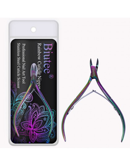 Biutee 1PC cążki do skórek nożyczki Rainbow Clipper Scissor Dead usuwanie skórek Manicure narzędzie do zdobienia paznokci narzęd