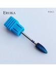 ERUIKA 6 typ niebieski zadziory węglika wolframu Nano powłoka wiertło do paznokci metalowe bity do frez do manicure akcesoria mł