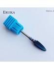 ERUIKA 6 typ niebieski zadziory węglika wolframu Nano powłoka wiertło do paznokci metalowe bity do frez do manicure akcesoria mł