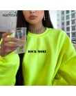 SUCHCUTE bluzy damskie Neon zielony dorywczo schudnąć bluza z kapturem Top Sudadera Mujer Kpop O-Neck jesień 2019 kobieta gotyck