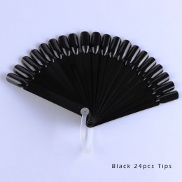 1 zestaw plastikowe sztuczne tipsy Stick polski wyświetlacz praktyka Fan Board narzędzie naturalne/przezroczyste/czarne Manicure