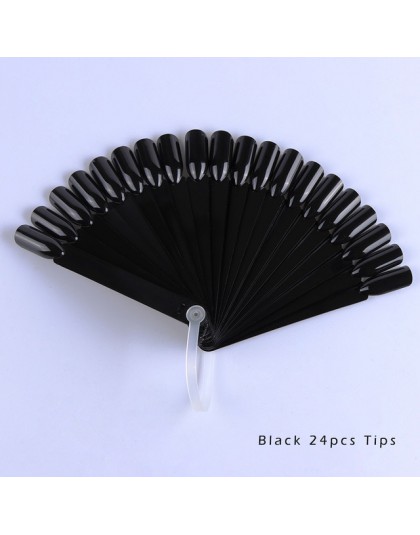 1 zestaw plastikowe sztuczne tipsy Stick polski wyświetlacz praktyka Fan Board narzędzie naturalne/przezroczyste/czarne Manicure