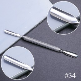 10 styl przyrząd do usuwania naskórka ze stali nierdzewnej podwójna głowica Pusher Finger martwa skóra Push Nail Art Pedicure Ma