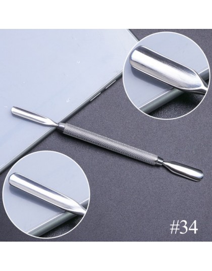 10 styl przyrząd do usuwania naskórka ze stali nierdzewnej podwójna głowica Pusher Finger martwa skóra Push Nail Art Pedicure Ma