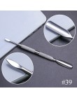 10 styl przyrząd do usuwania naskórka ze stali nierdzewnej podwójna głowica Pusher Finger martwa skóra Push Nail Art Pedicure Ma