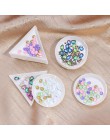 5 sztuk okrągły trójkąt plastikowe Rhinestone Nail Art Box płyta tacka pojemnik do przechowywania biżuteria brokat puchar narzęd