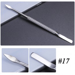 17 typ ze stali nierdzewnej odpychacz do skórek Manicure Pedicure Cutter łyżka Remover martwa skóra dwustronnie Nail Art narzędz