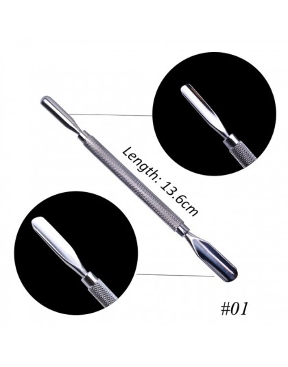 1 sztuk dwukrotnie koniec srebrny przyrząd do usuwania naskórka ze stali nierdzewnej palec martwa skóra Cut Manicure mieszanie p
