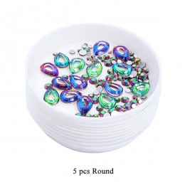 5 sztuk okrągły trójkąt plastikowe Rhinestone Nail Art Box płyta tacka pojemnik do przechowywania biżuteria brokat puchar narzęd