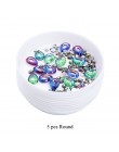 5 sztuk okrągły trójkąt plastikowe Rhinestone Nail Art Box płyta tacka pojemnik do przechowywania biżuteria brokat puchar narzęd
