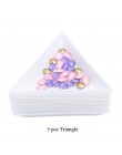 5 sztuk okrągły trójkąt plastikowe Rhinestone Nail Art Box płyta tacka pojemnik do przechowywania biżuteria brokat puchar narzęd