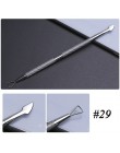 17 typ ze stali nierdzewnej odpychacz do skórek Manicure Pedicure Cutter łyżka Remover martwa skóra dwustronnie Nail Art narzędz