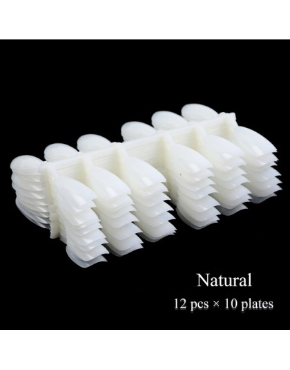 120 sztuk owalny kształt sztuczne tipsy przezroczyste naturalne Faux Ongles wyświetlacz paleta na paznokcie sztuka projekt narzę