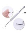 1 Pc podwójnie zakończony stal nierdzewna czysty odpychacz do skórek widelec trójkątny hak Fixer Remover pielęgnacja stóp Toe wr
