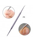 1 Pc podwójnie zakończony stal nierdzewna czysty odpychacz do skórek widelec trójkątny hak Fixer Remover pielęgnacja stóp Toe wr