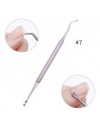 1 Pc podwójnie zakończony stal nierdzewna czysty odpychacz do skórek widelec trójkątny hak Fixer Remover pielęgnacja stóp Toe wr