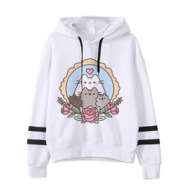 Bluza z kapturem z motywem kota moda damska cartoon koreański harajuku różowy kobiecy styl kawaii 90s odzież bluza z kapturem po