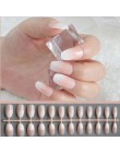 Ombre trumna Nep Nagels krótkie francuskie sztuczne paznokcie baleriny Gradient naciśnij na Takma Tirnak z Faux Ongles Autocolla