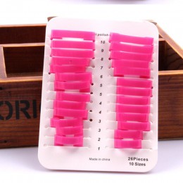 26 sztuk/zestaw 10 rozmiarów różowy plastikowy klej Model wyciek dowód Manicure Protector dla osłona palca polski paznokci tarcz