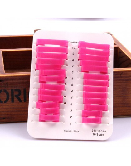 26 sztuk/zestaw 10 rozmiarów różowy plastikowy klej Model wyciek dowód Manicure Protector dla osłona palca polski paznokci tarcz