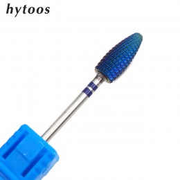 HYTOOS Blue & Rainbow wiertło do paznokci 3/32 "zadziory węglika wolframu Manicure bity akcesoria do wiertarek frez narzędzia do