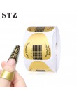 STZ 50 sztuk/zestaw profesjonalne Nail Art formularz francuski porady formy żel UV polerowanie rozszerzenie przewodnik naklejki 