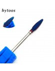 HYTOOS Blue & Rainbow wiertło do paznokci 3/32 "zadziory węglika wolframu Manicure bity akcesoria do wiertarek frez narzędzia do