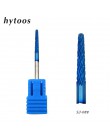 HYTOOS Blue & Rainbow wiertło do paznokci 3/32 "zadziory węglika wolframu Manicure bity akcesoria do wiertarek frez narzędzia do