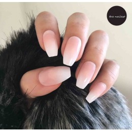 Ombre trumna Nep Nagels krótkie francuskie sztuczne paznokcie baleriny Gradient naciśnij na Takma Tirnak z Faux Ongles Autocolla