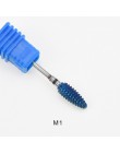 Niebieski wolfram okrągły płomień wiertło do paznokci frez z węglika Manicure ceramiczne wiertła maszyna elektryczna akcesoria d